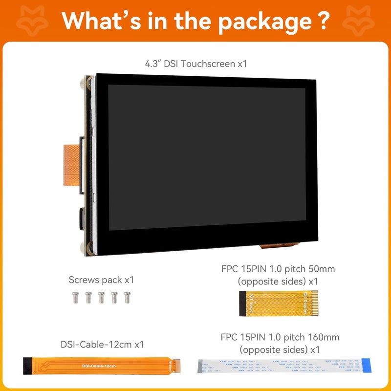 KLAYERS شاشة LUCKFOX DSI لـ Pi 5/4B/CM4/CM3 تدعم الطباعة ثلاثية الأبعاد، شاشة تعمل باللمس السعوية 800x480، لوحة LCD زجاجية مقواة لـ Raspberry Pi 5 - Image 2